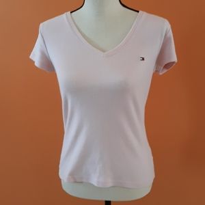 Pink v-neck Tommy Hilfiger t-shirt
